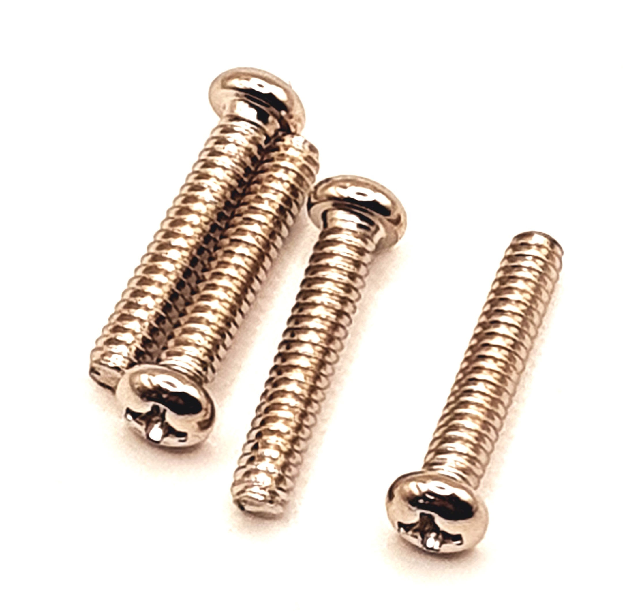 Nickel Pickup Guitar Mounting Screws Round Head (8pcs) USA ~ #6-32 x .8".