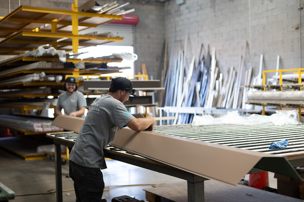 Roll Shutter Systems employee installing roll shutter