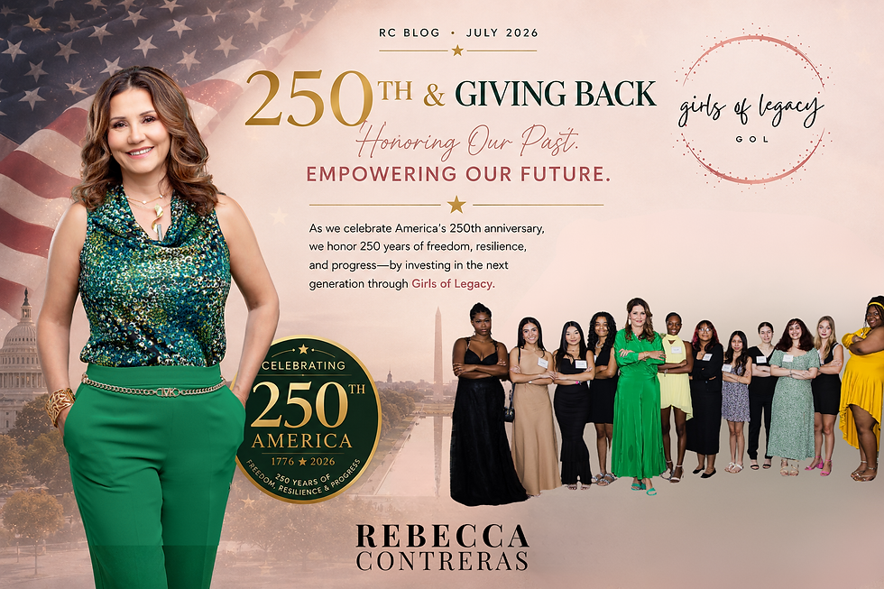 Rebecca Contreras celebrates America's 250th anniversary by highlighting Girls of Legacy and the next generation of first-generation college women.