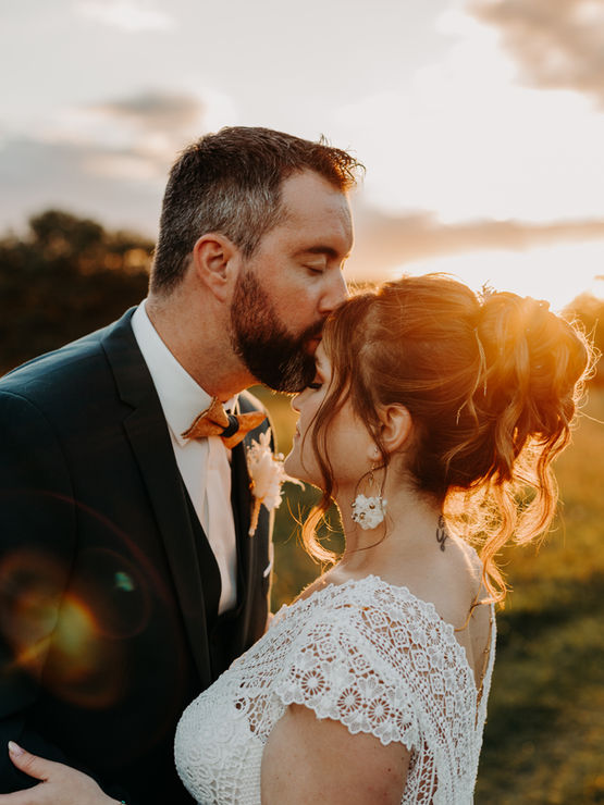 married at sunset golden hour france wedding photographer