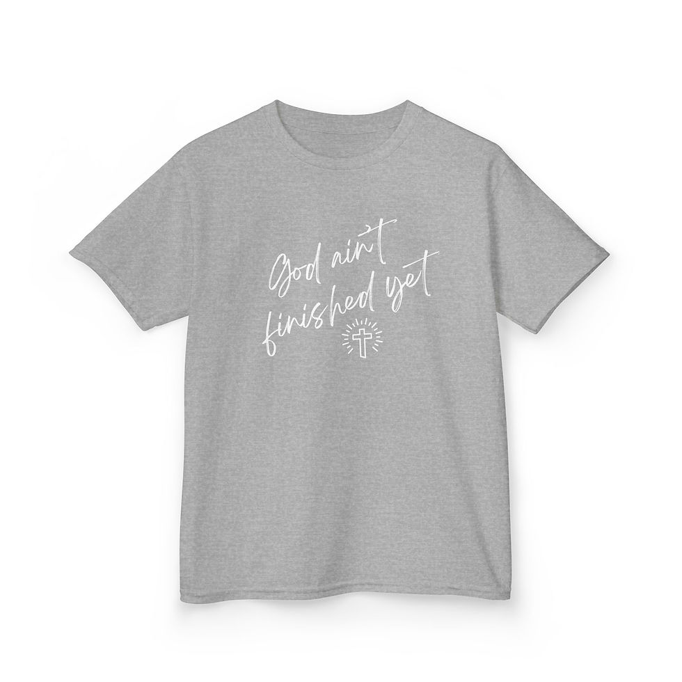 Thumbnail: "God Ain't Finished Yet" Fun Kids Heavy Cotton Tee