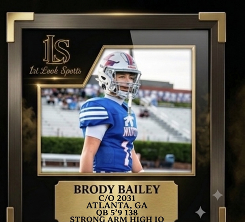 Brody Bailey athlete evaluation card for QB from Atlanta.
