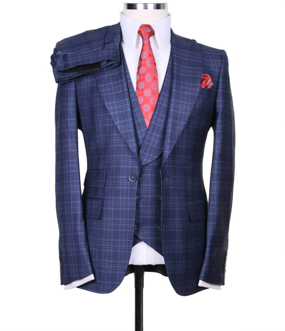 Thumbnail: V12 Italian Design 3 pc Patterned Suit - Peak Lapel