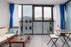 Blockout & Sheer Curtain w ceiling mount track @ Founders Lane