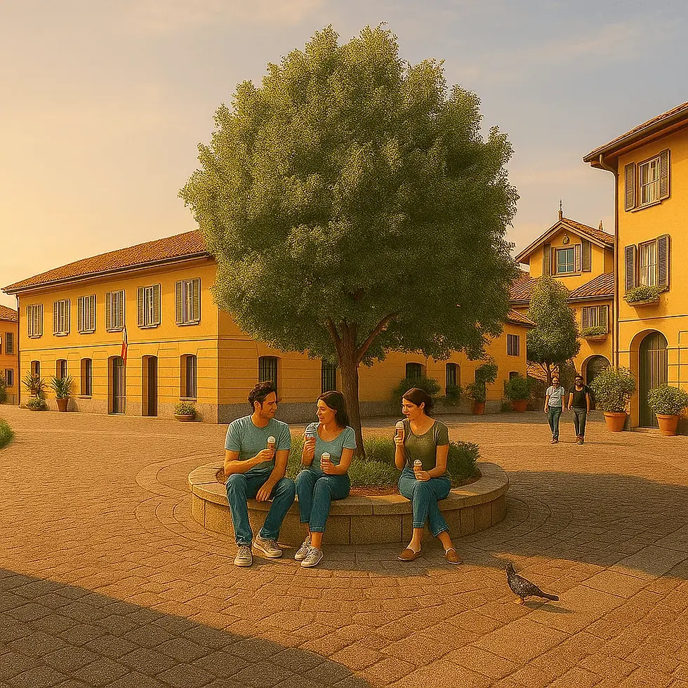 persona mangiano un gelato in centro a cernusco sul naviglio