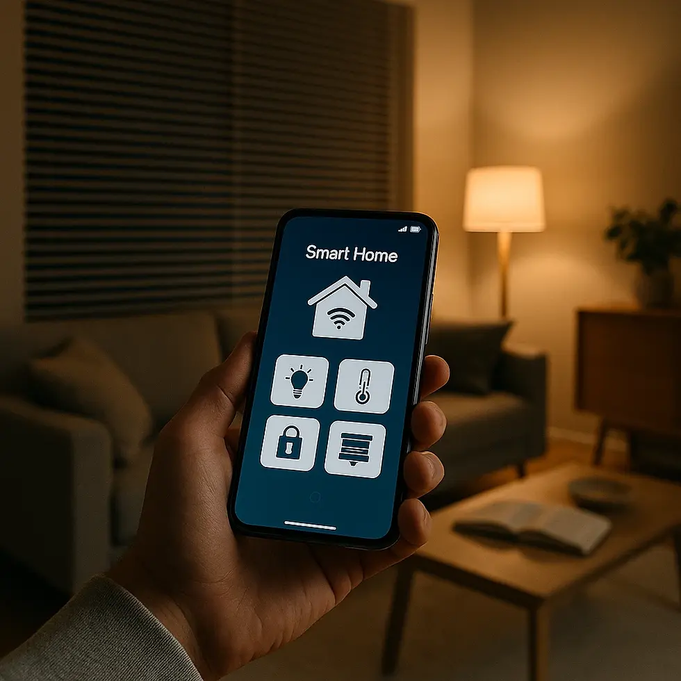 smartphone connesso all'impianto domotico di casa