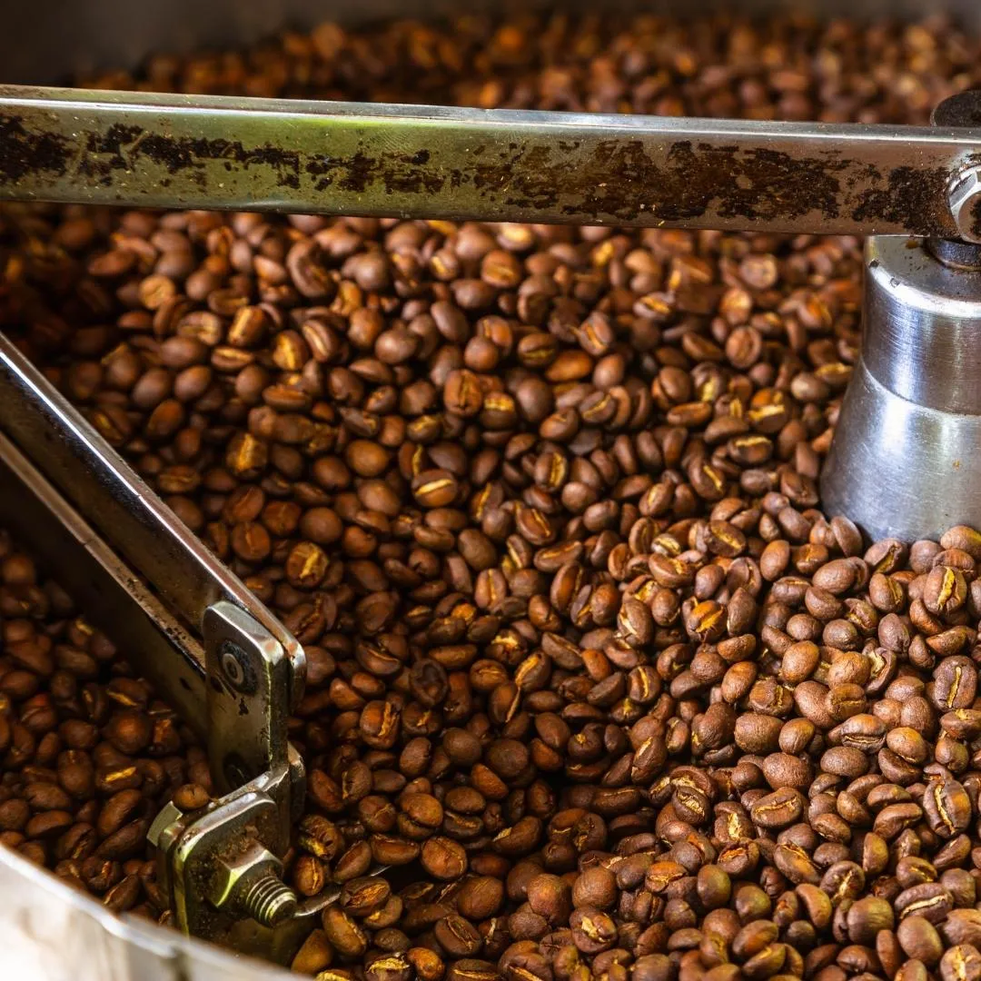 a coffee roaster working