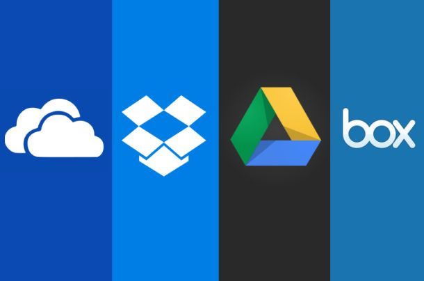 Icloud, Google Drive, Box e One Drive
