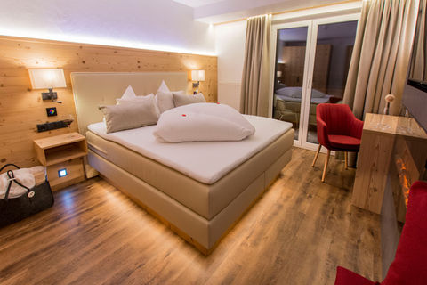 Komfortables Boxspringbett in der Kuschelsuite