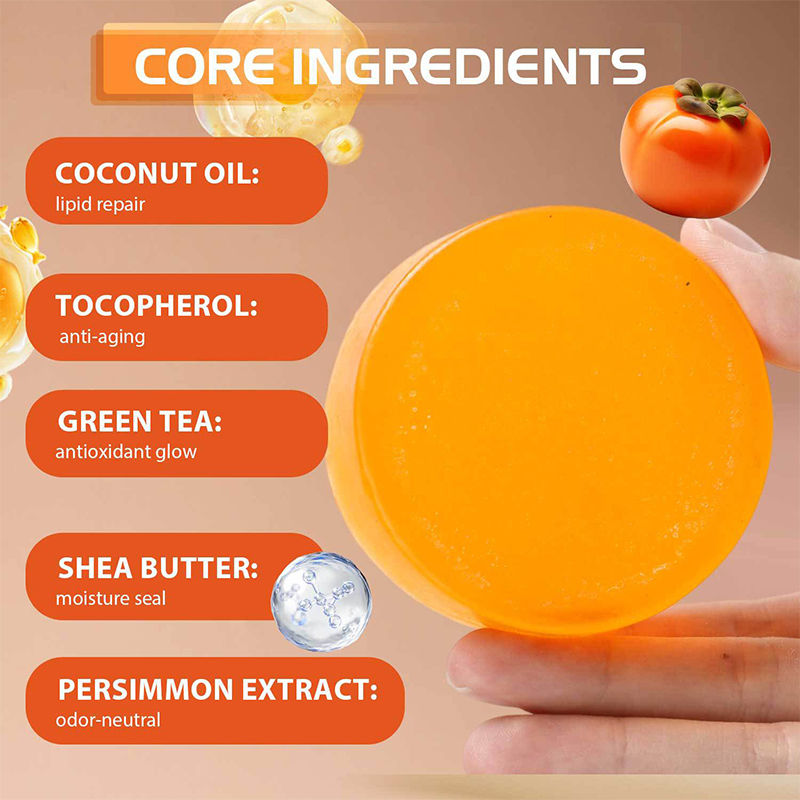 Thumbnail: Japanese Persimmon Soap Bar,Body Purifying Deodorizing Natural Mild Soap Bar wit