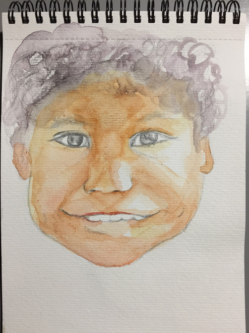 aquarelle visage enfant