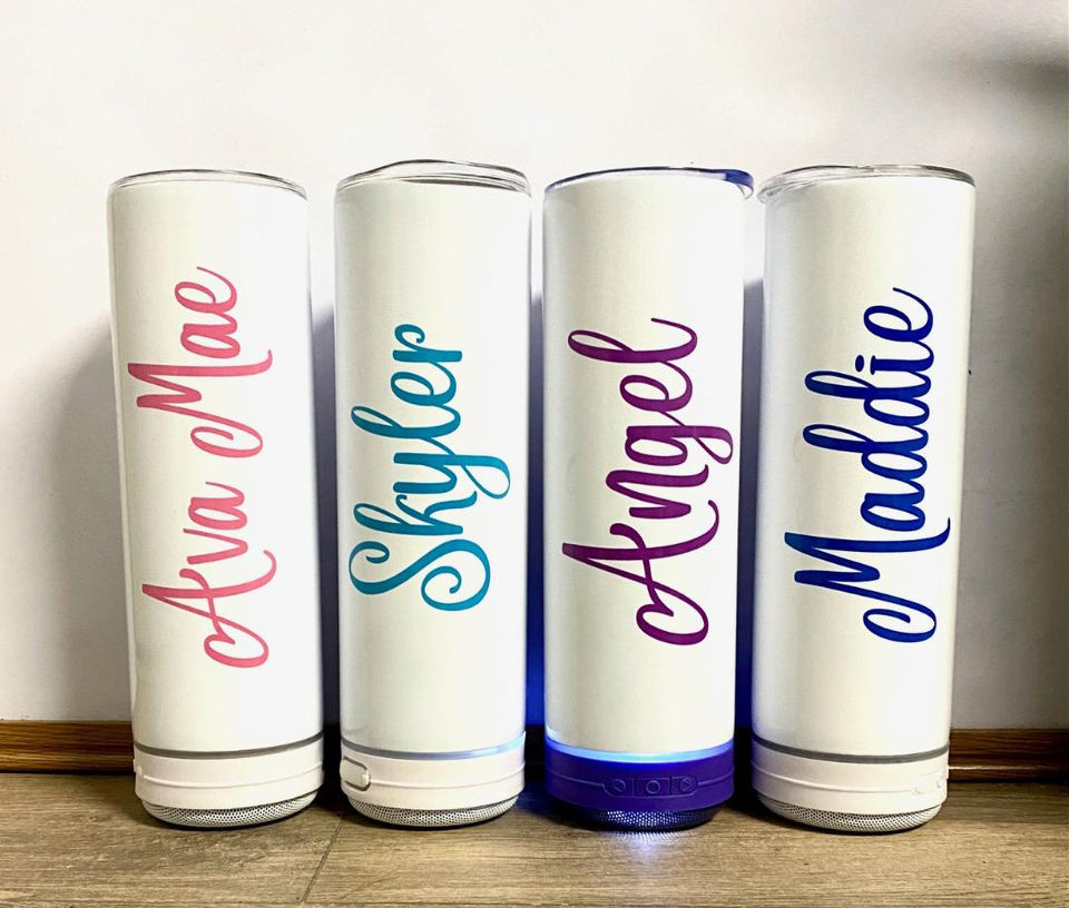 Different speaker colors tumblers