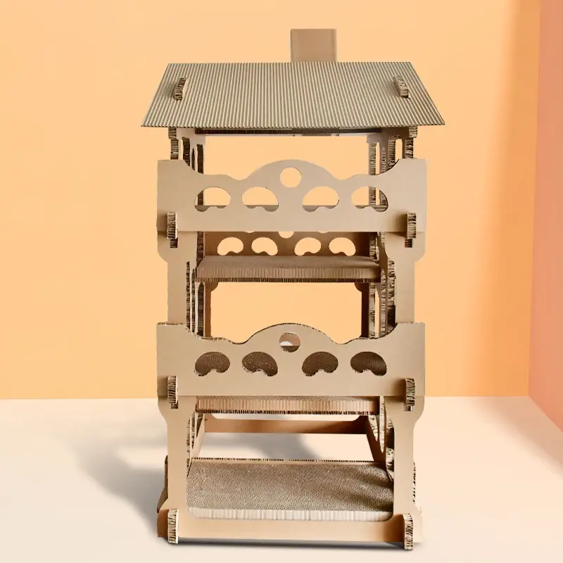 Thumbnail: DEKU Cat Scratchers With Catnip Multi-Level Cat House Sc