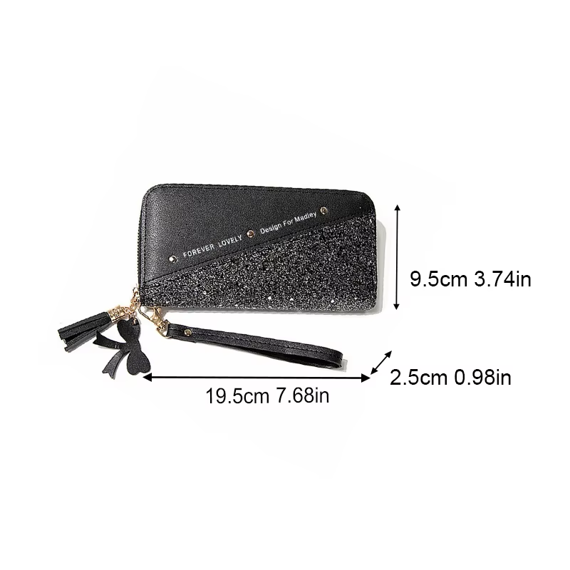 Thumbnail: Glitter Shining Wallet New Long Women'S Zipper Wallet - Korean Splicing, Color C
