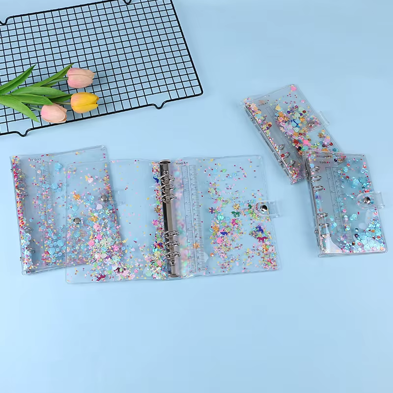 Thumbnail: 2025 A5 A6 Glitter Bead Shell Transparent Notebook Planner Organizer Binder Book