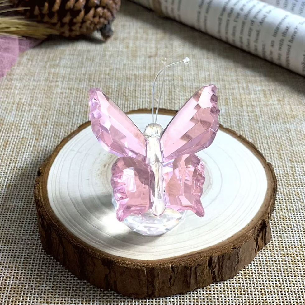 Thumbnail: Crystal Butterfly with Ball Figurine Home Wedding Decoration Glass Craft Collect