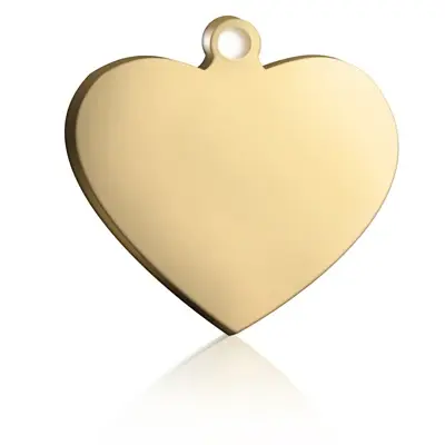 Thumbnail: Gold heart-shaped pet ID tag