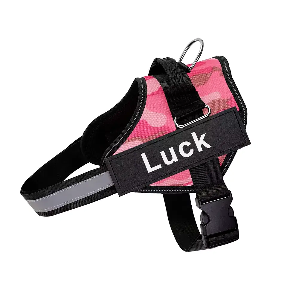 Thumbnail: Pink camo dog harness, Luck