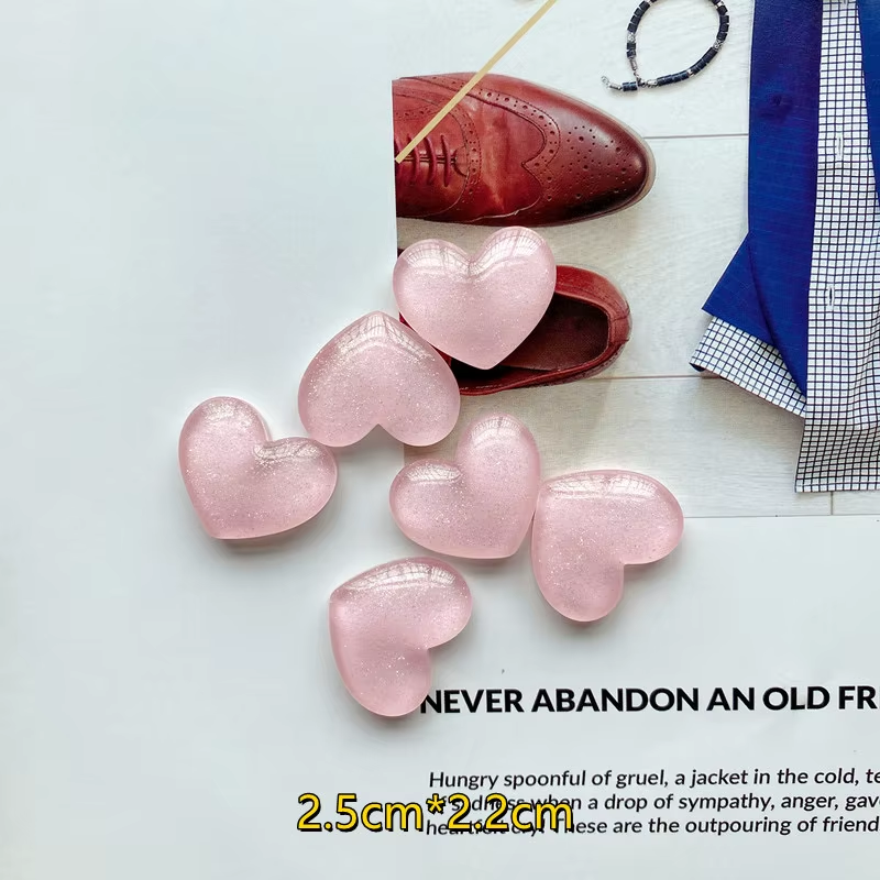 Thumbnail: 6Pcs Glitter Colored Loving Heart Fridge Magnet Photo Wall Message Board Magneti