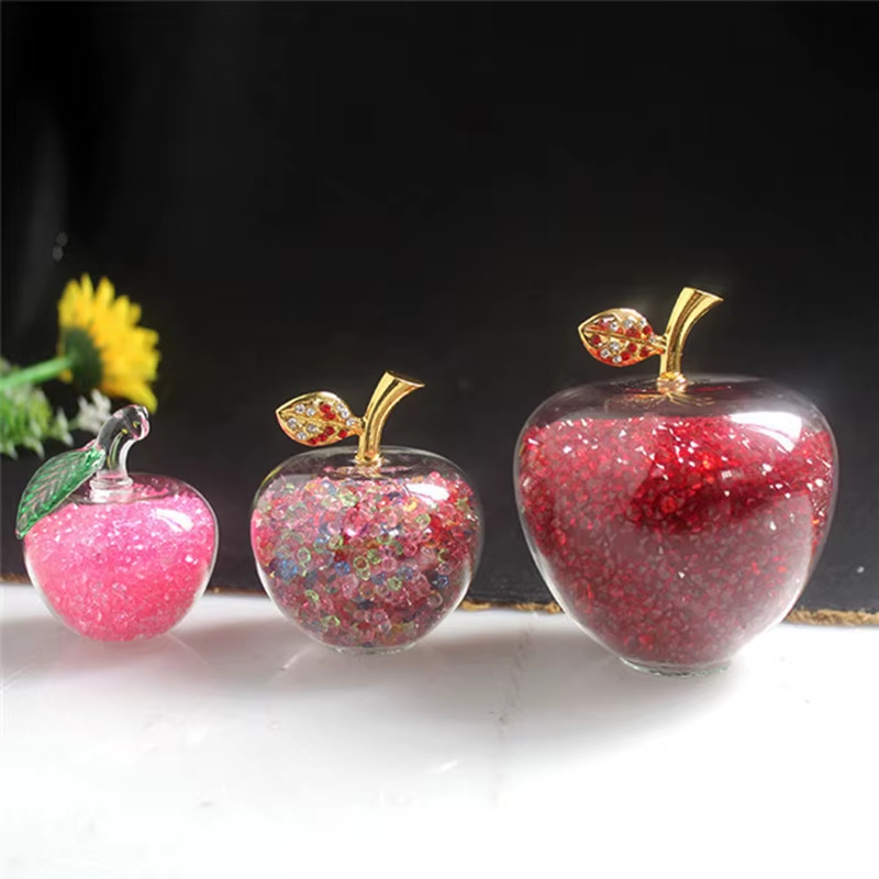 Thumbnail: Amazing Love Gifts Hollow Glass Apple Fullfill with Color Crystal Rhinestone Fig