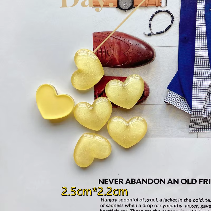 Thumbnail: 6Pcs Glitter Colored Loving Heart Fridge Magnet Photo Wall Message Board Magneti