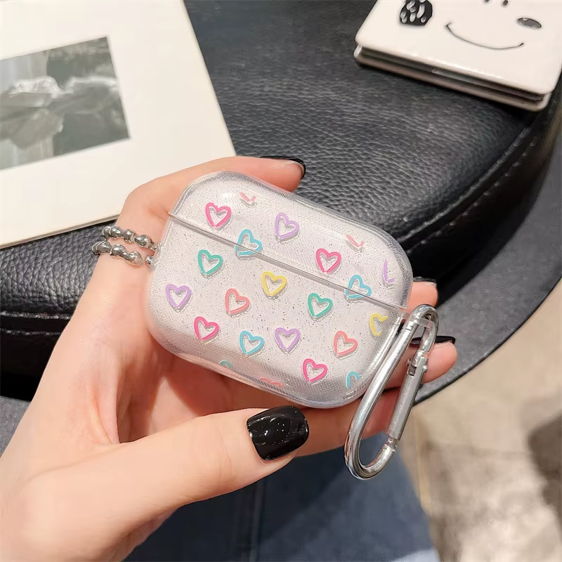 Thumbnail: Luxury Bling Glitter Clear Earphone Case for Airpods 4 Pro2Nd Wireless Earphone 