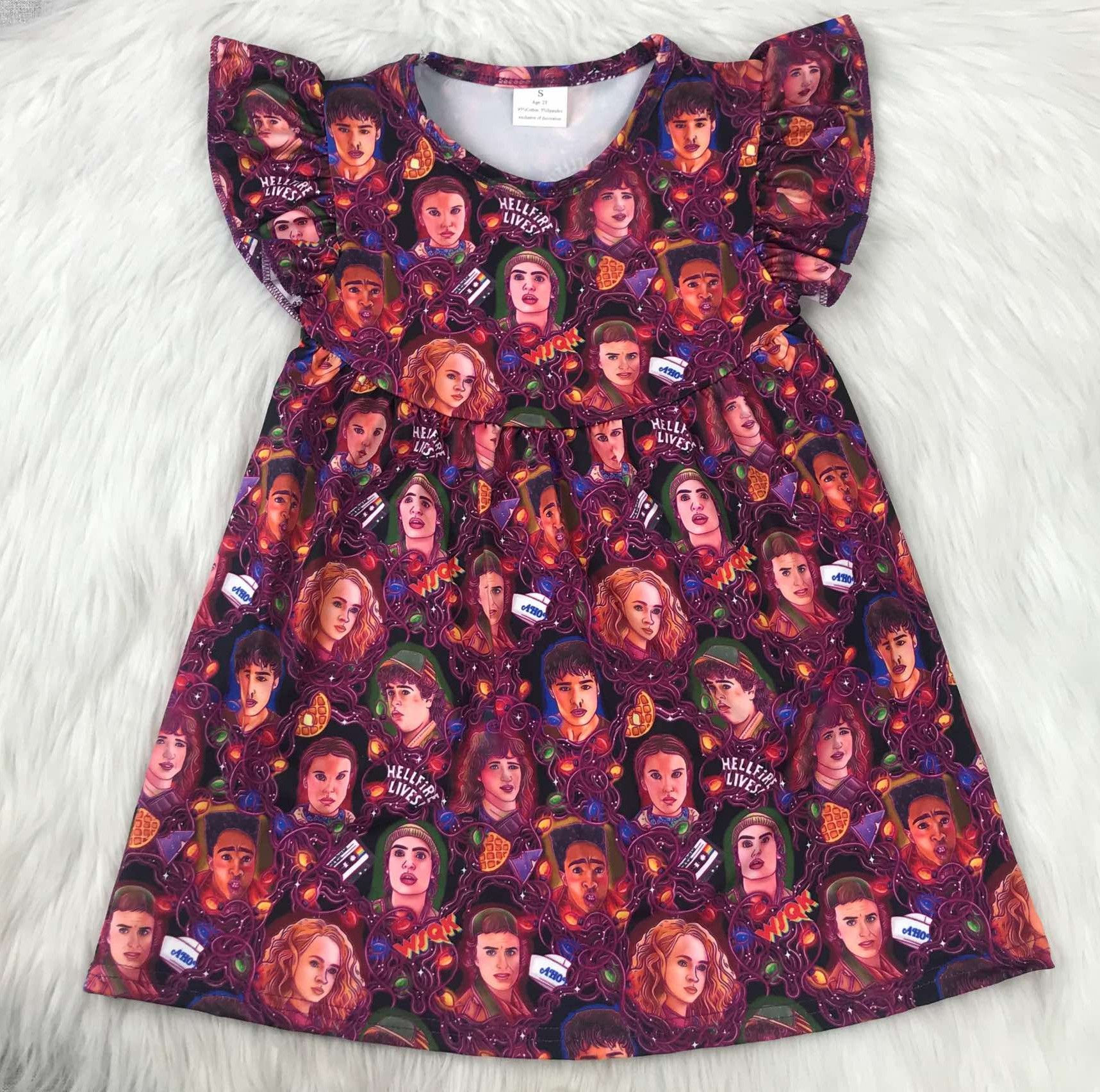 Stranger Things Flutter Sleeves Dress