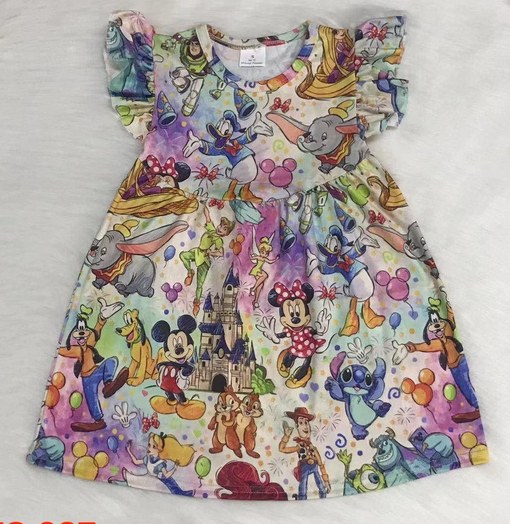 Characters Flutter Sleeves Dress