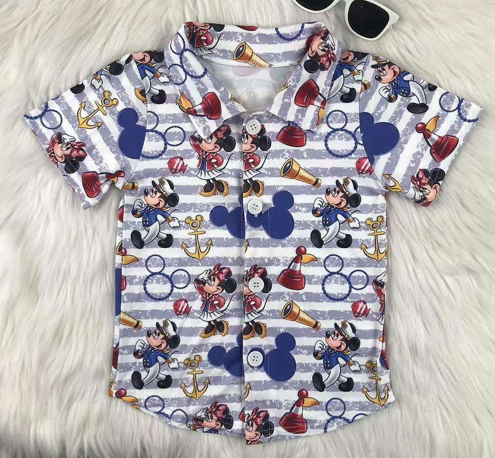 Mickey and Minnie Summer Print Shirt