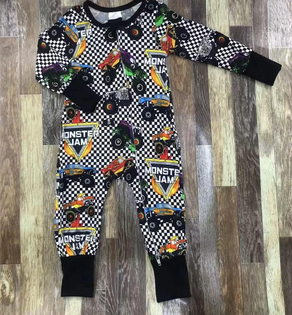 Monster Jam Bamboo Sleep Romper