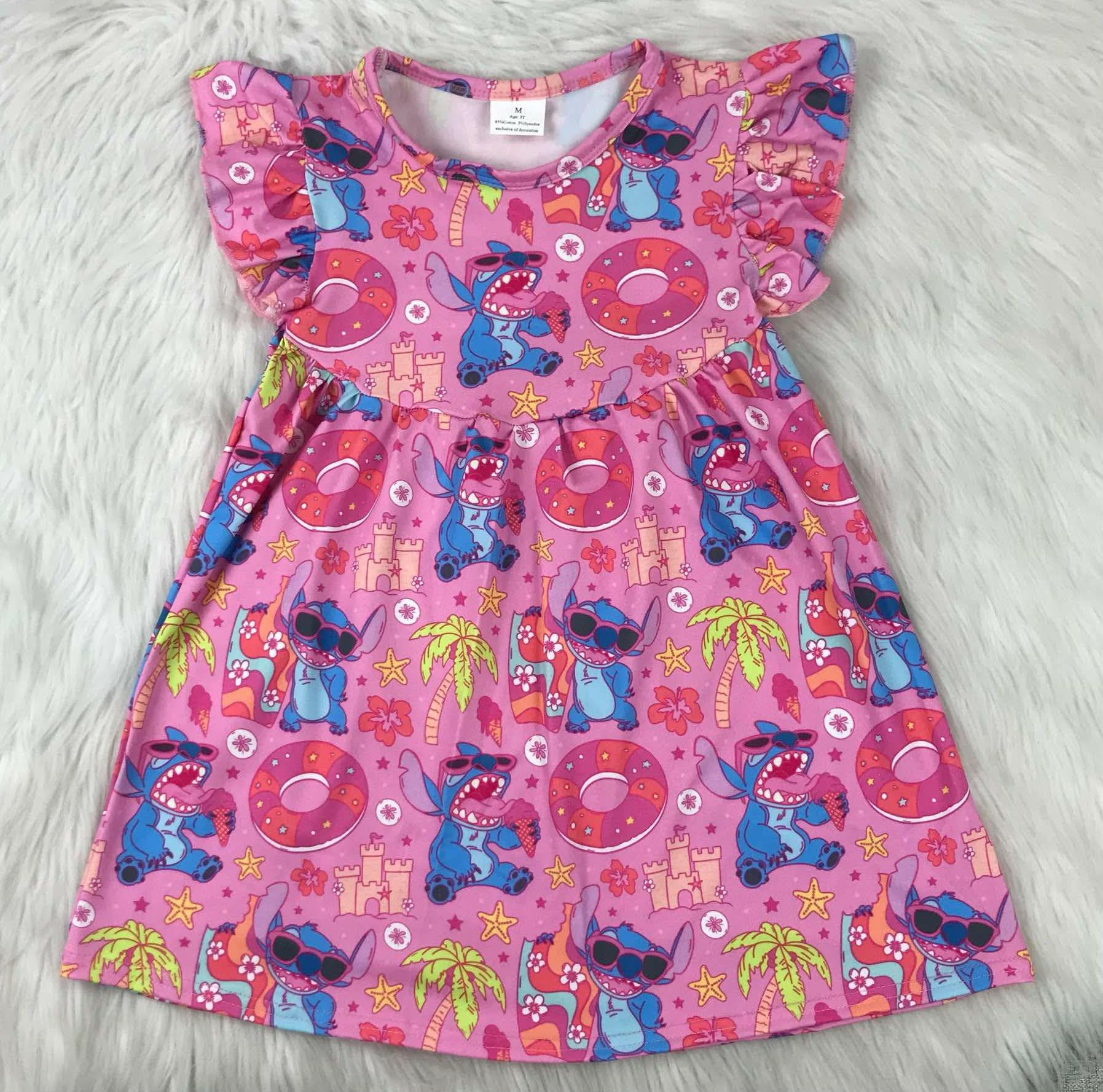 Stitch Flutter Sleeves Dress