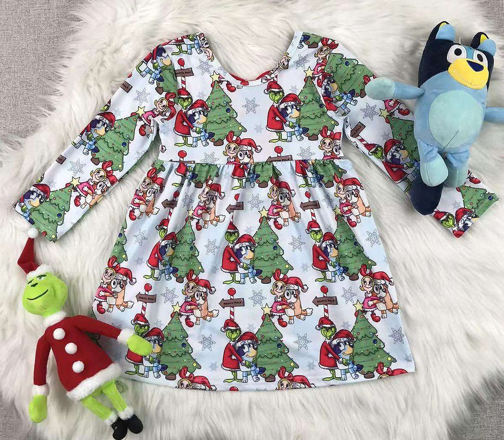 Bluey/The Grinch Christmas Dress