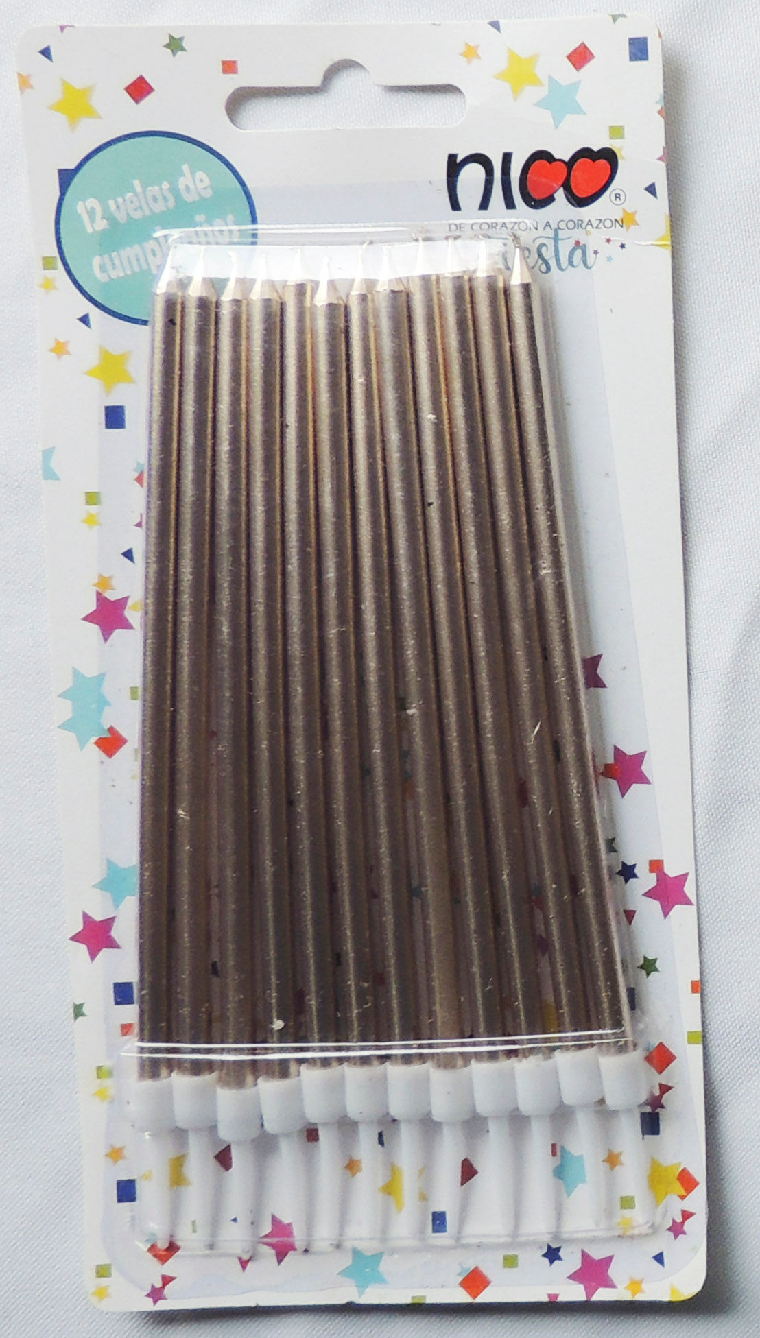 VELA PALITOS COBRIZA METALIZADA GDE 12 PZ
