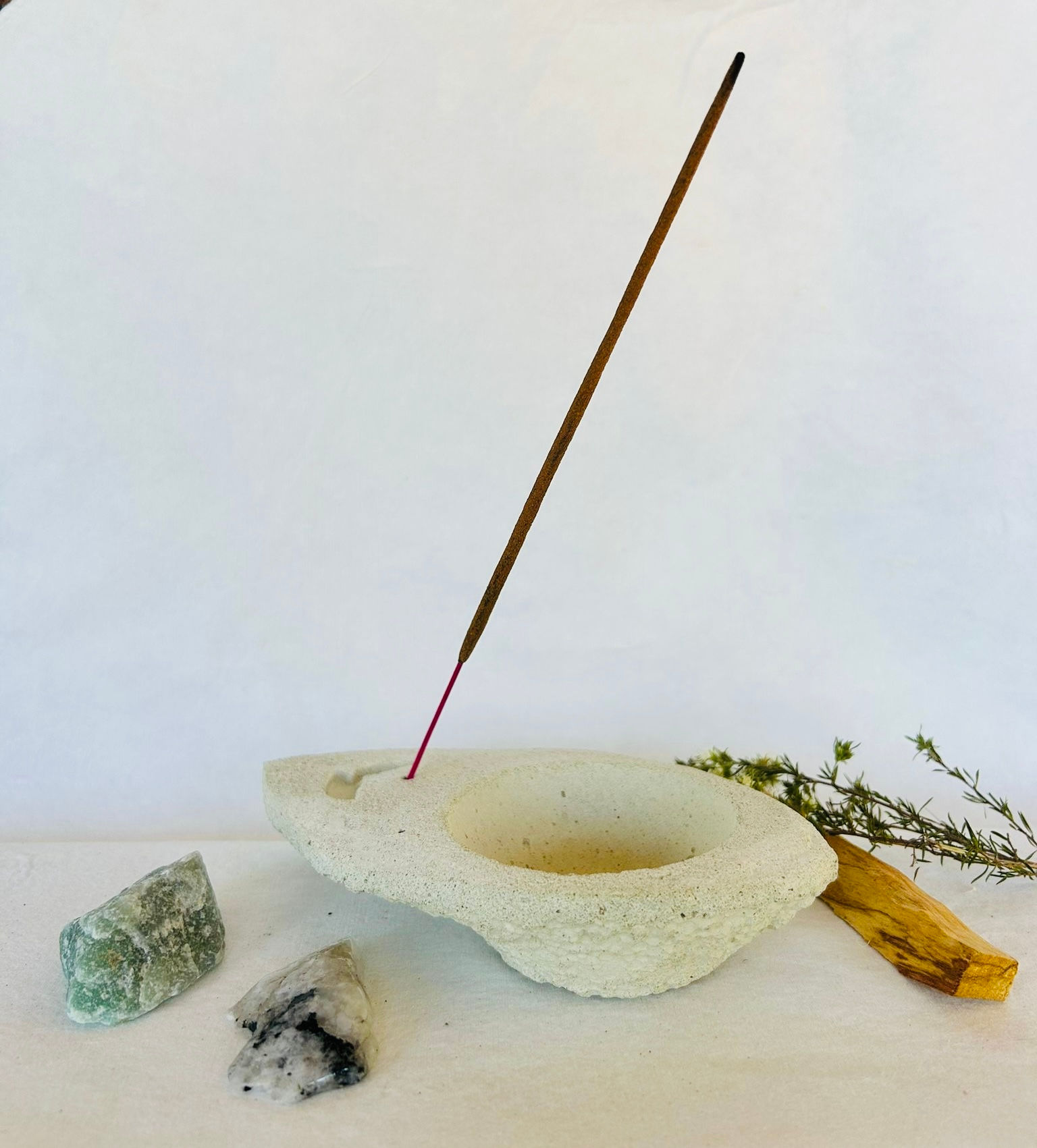 Leaf Cement Incense Burner 