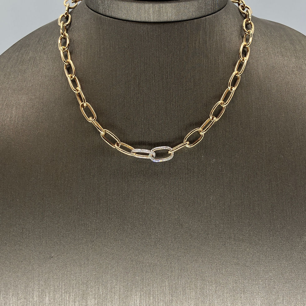 Double Diamond Link Gold Chain