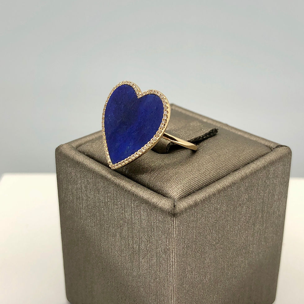 Lapis Diamond Heart Ring