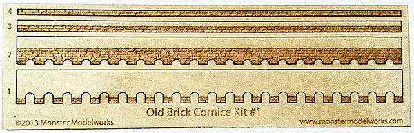 HO Scale - Old Brick Cornice Kit #1