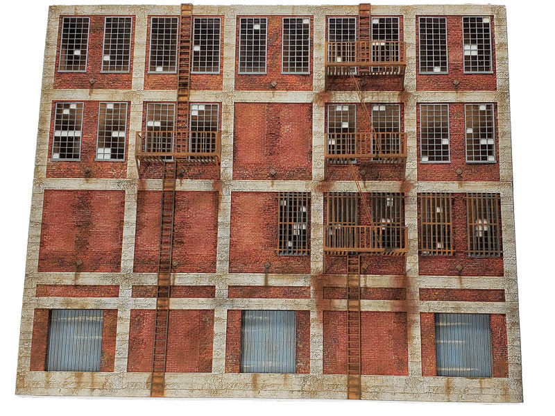 HO Scale - 4 Story Brick Industrial Flat Kit