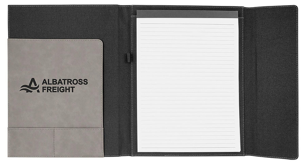 Thumbnail: Gray Leatherette with Black Canvas Portfolio