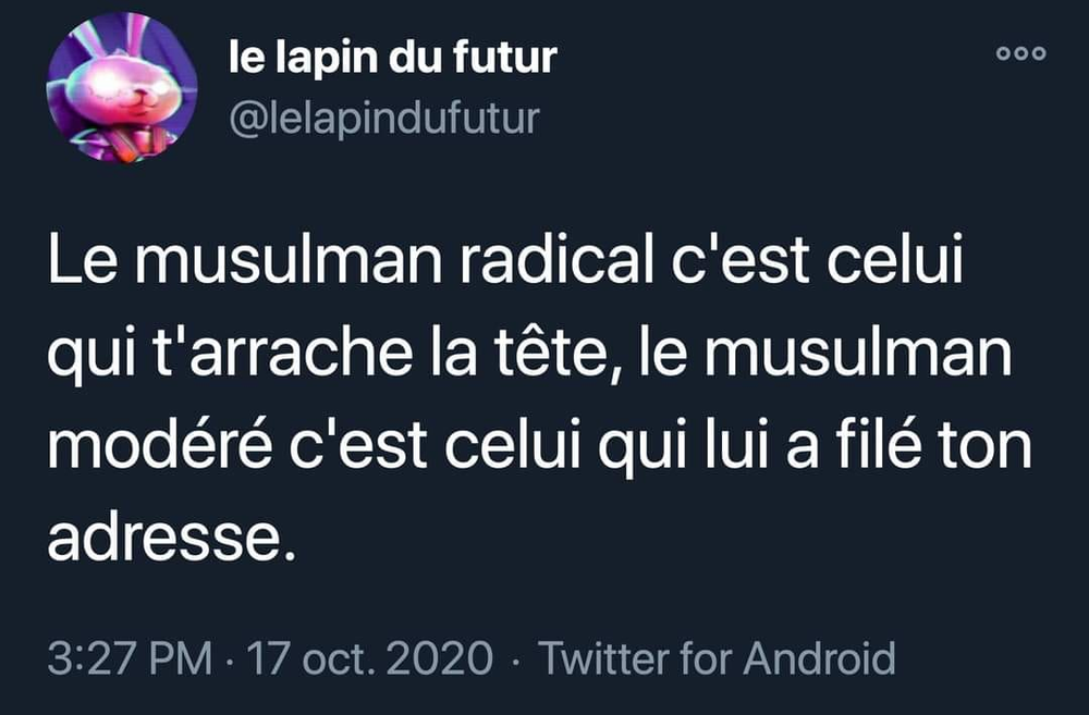 Blague digne de Coluche, qui dérange aujourd'hui. Soyons Charlie, non ?