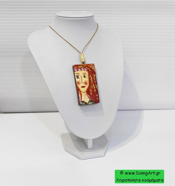 Μικρογραφία: Κεραμικό Κολιέ  "Picasso Face"