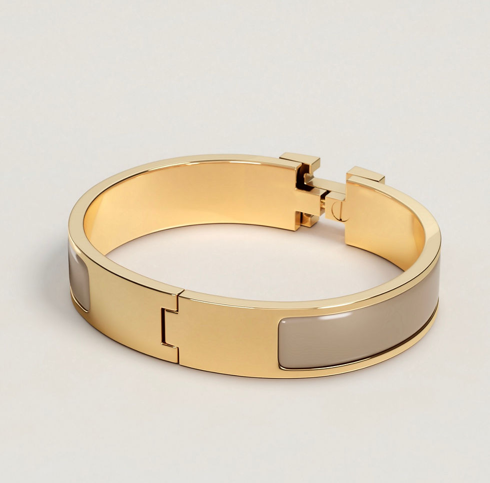 Thumbnail: Clic H bracelet Marron Glacé Gold Pm size