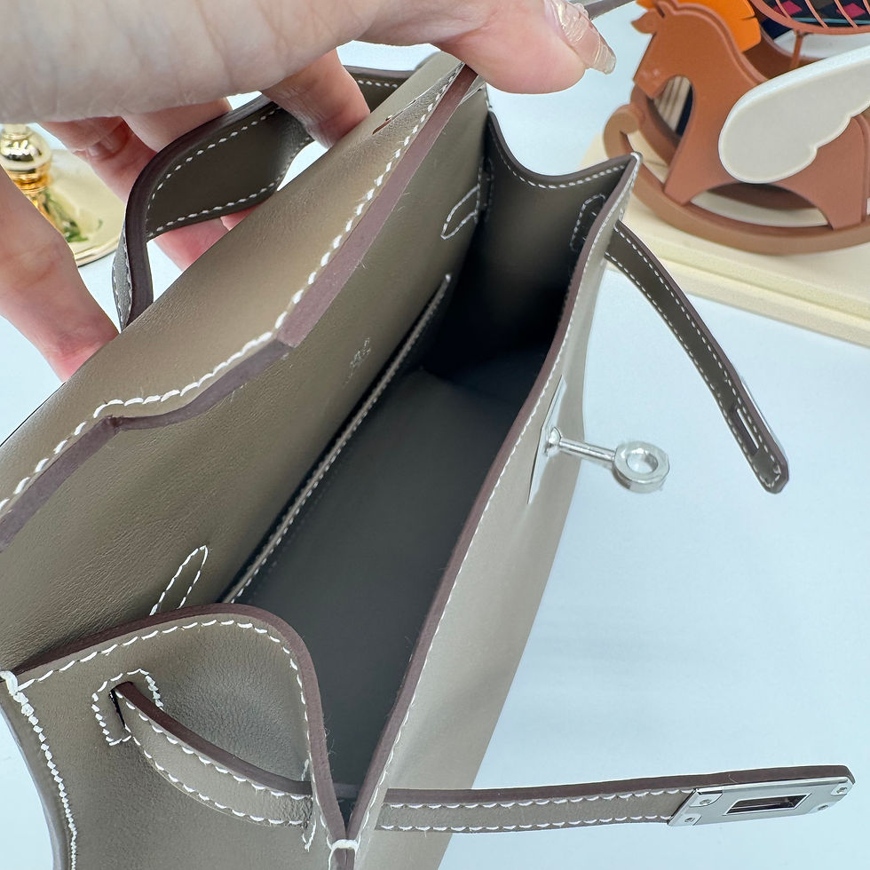 Thumbnail: Kelly Pochette swift CK18 大象灰銀扣