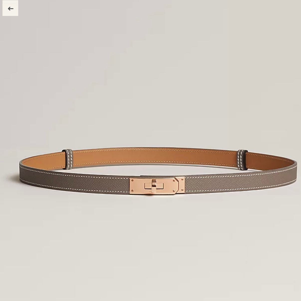 Kelly belt 大象灰玫瑰金扣