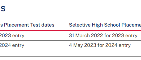 Selective and OC Key Dates 2023