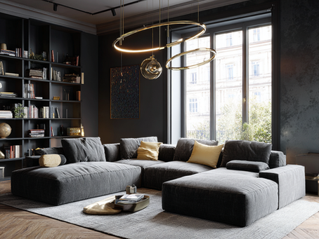 modern modular sofa in living room