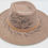 Thumbnail: White Background Fedora Hand Burned Cougar Design Flat Brim Side