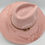 Thumbnail: White Background Custom Hat Pretty in Pink Sunflower Flat Brim Side Back