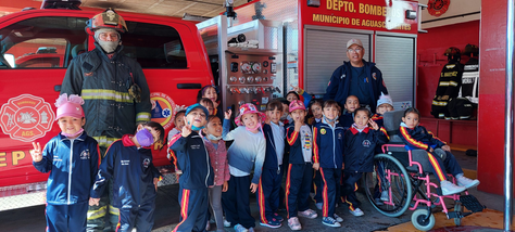 CONOCEN NIÑAS Y NIÑOS DE PREESCOLAR LA HEROICA LABOR DE LOS BOMBEROS DEL MUNICIPIO DE AGUASCALIENTES