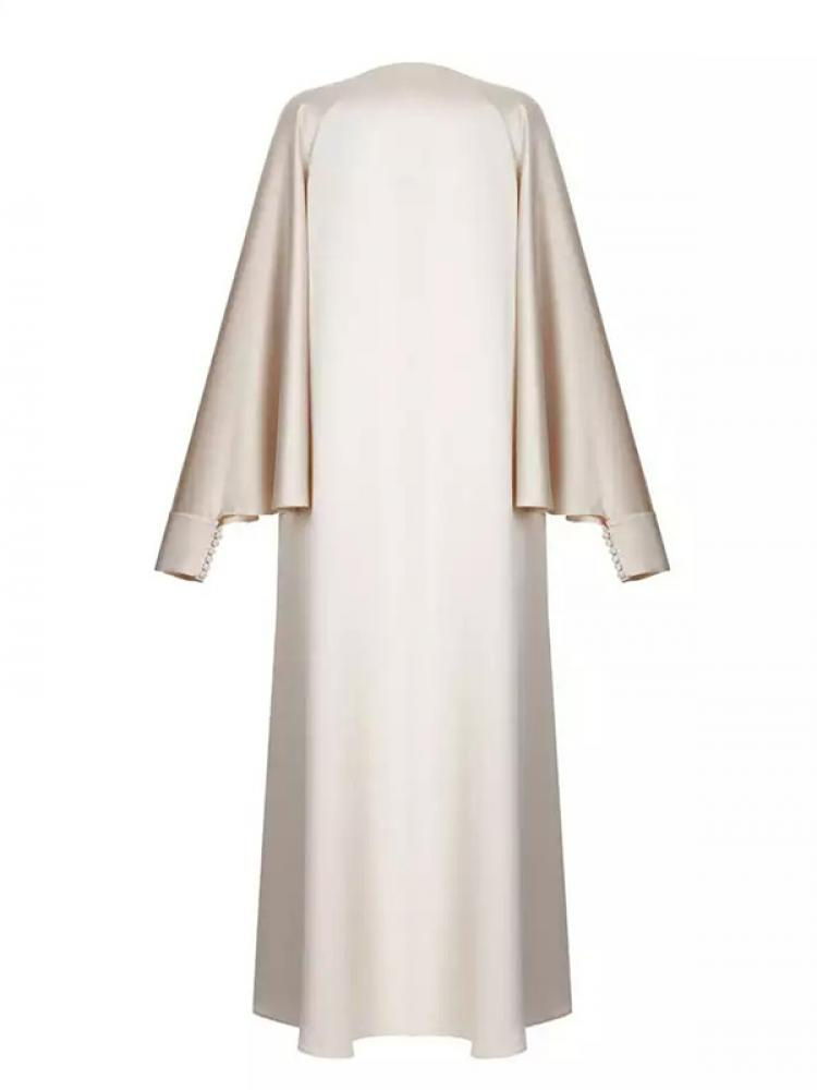Thumbnail: BK01 - Solid Color Round Neck  Evening Dresses